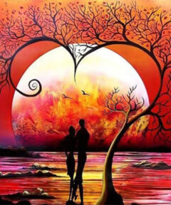 Cuadro Pareja en Atardecer Diamond Painting