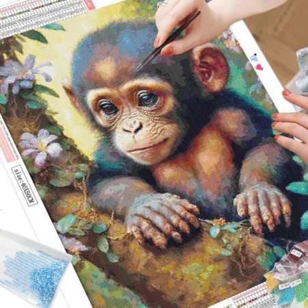 Cuadro Monito Diamond Painting