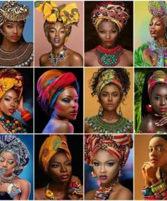 Cuadro Mujer Africana Diamond Painting 5D