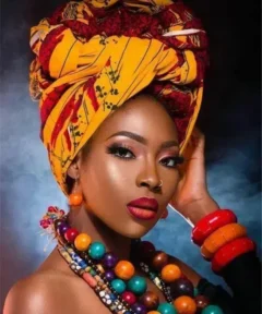 Cuadro Mujer Africana Diamond Painting 5D
