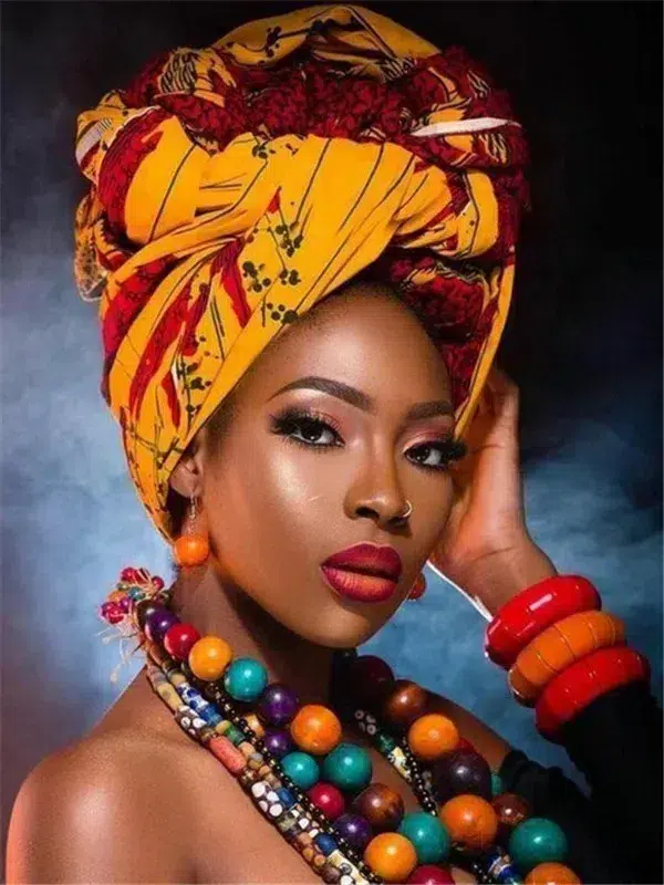 Cuadro Mujer Africana Diamond Painting 5D
