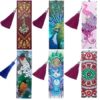 Punto De Diamante: colección de marcadores decorativos con flecos y diseños coloridos para lectura.