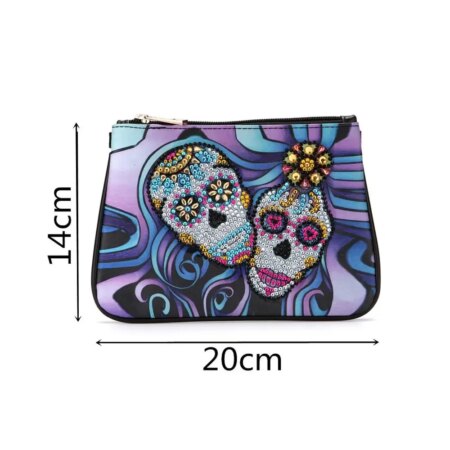 Monedero Calaveras con Diamantes de Cristal