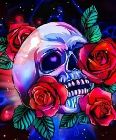 Cuadro de Calavera Diamond Painting 5D