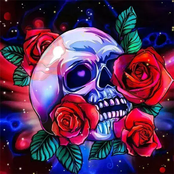 Cuadro de Calavera Diamond Painting 5D