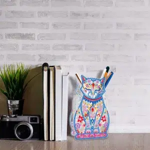 Portalápices Gatito Pintura con diamantes 5D