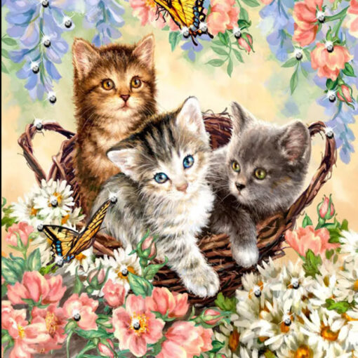 Cuadro Gatitos Felices Diamond Painting