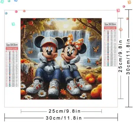 Cuadro Minnie y Mickey Mouse en el Río Diamond Painting