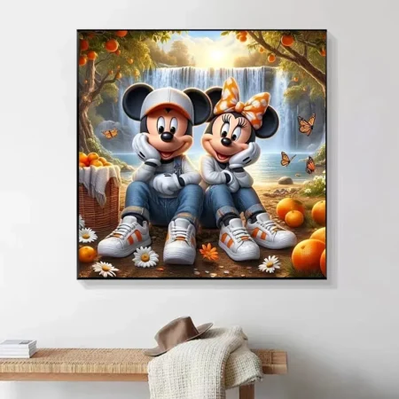 Cuadro Minnie y Mickey Mouse en el Río Diamond Painting