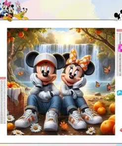 Cuadro Minnie y Mickey Mouse en el Río Diamond Painting