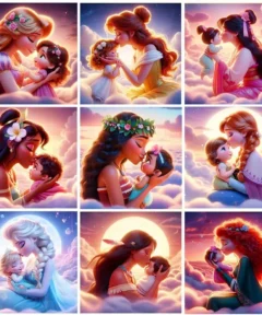 Princesa Disney Besa Bebé Diamond Painting 5D