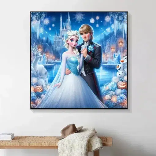 Cuadro Elsa y Kristoff en el Castillo de Hielo Diamond Painting