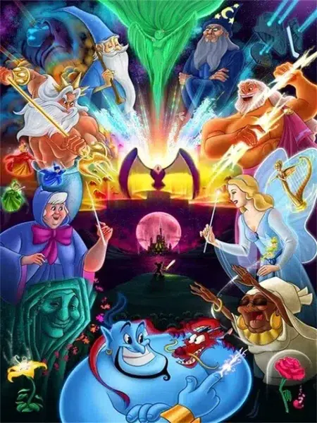 Cuadro con Personajes Disney Decoracion Hogar Diamond Painting