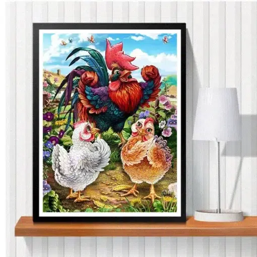 Cuadro Pollos de la Granja Diamond Painting