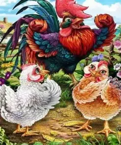 Cuadro Pollos de la Granja Diamond Painting