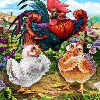 Cuadro Pollos de la Granja Diamond Painting