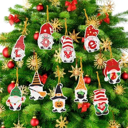 Colgantes Arbol Navidad Pintura Diamantes Set