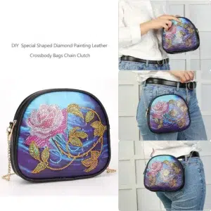 Bolso Hombro con Arte en Diamante con Cadena