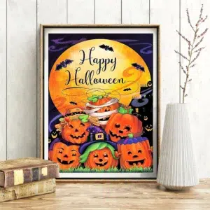 Cuadro Calabazas De Halloween Bordado De Diamante 5D