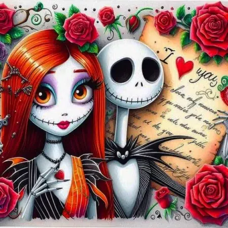 Cuadro Jack Y Sally Bordado De Diamante 5D DIY