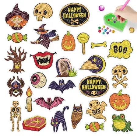 Kit Pegatinas Halloween Pintura de Diamantes 28 Ud