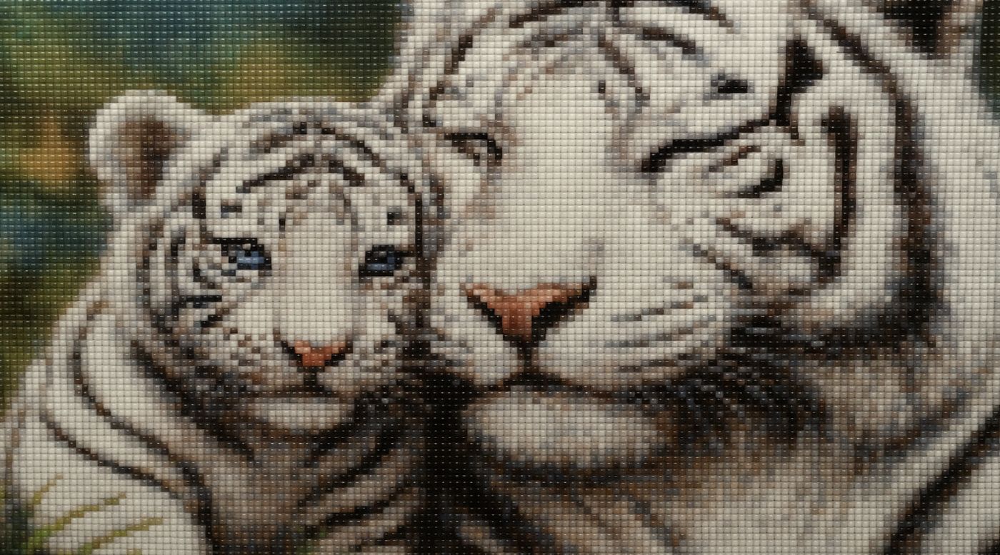 Guía esencial para crear tu Bebé Tigre Blanco Diamond Painting