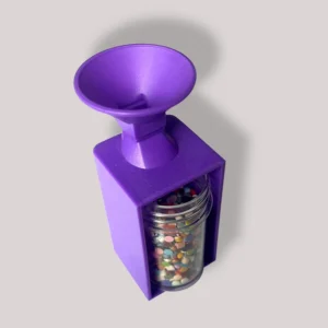 Embudo morado para facilitar la transferencia de piezas pequeñas en el arte de Embudo de Diamantes Diamond Painting, Cuadrado y Redondo.