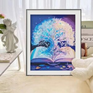 Cuadro Árbol Vida Literaria Punto de cruz de diamante