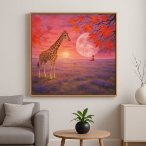 Cuadro Jirafa en el Campo Pintura de diamantes