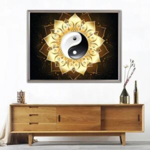 Cuadro Mándala Tai Chi Punto de Cruz de Diamante