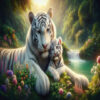 Cuadro Bebé Tigre Blanco Pintura Diamantes