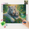 Cuadro Bebé Tigre Blanco Pintura Diamantes - Imagen 2