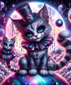 Cuadro Gatos de Circo Pintura de Diamantes 5D