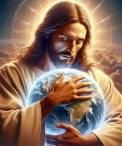 Cuadro Jesús Mundo Pintura de Diamantes 5D: Imagen Mística y Espiritual