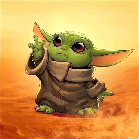 Cuadro Mini Yoda Punto De Diamante 5D Cuadro Mini Yoda Punto De Diamante 5D