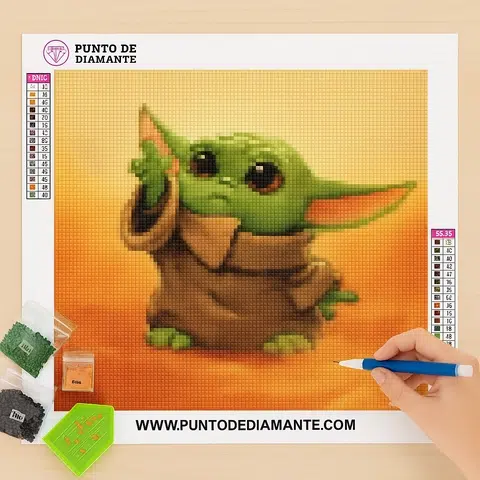 Cuadro Mini Yoda Punto De Diamante 5D Cuadro Mini Yoda Punto De Diamante 5D - Imagen 2