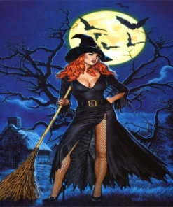 Cuadro Hechicera en Bosque Diamond Painting 5D
