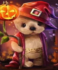 Cuadro Oso de Halloween Pintura de Diamantes