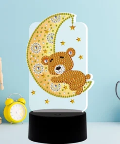 Lámpara LED Diamond Painting Kit 5D Oso Durmiente