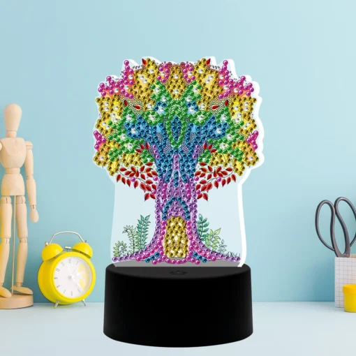 Lámpara LED Diamond Painting Árbol de la Vida