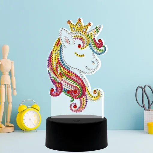 Lámpara Diamond Painting LED Unicornio 5D