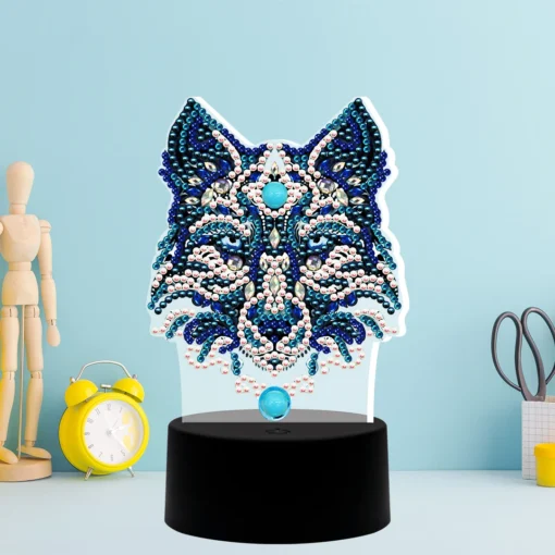Lámpara luz Decorativa Lobo Diamond Painting