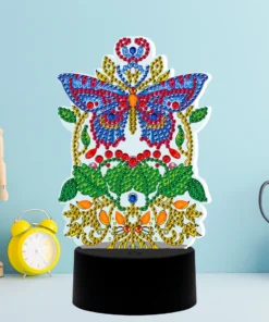 Lámpara Decorativa Diamond Painting Mariposa