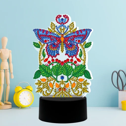 Lámpara Decorativa Diamond Painting Mariposa