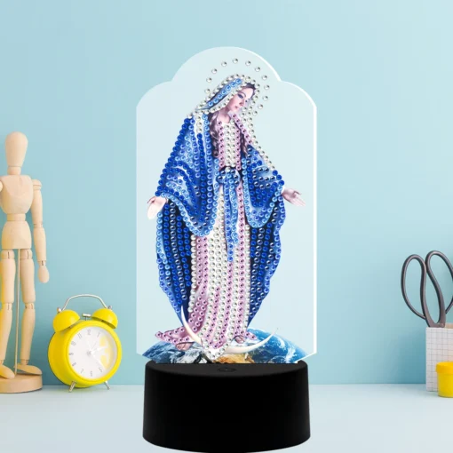 Lámpara Virgen Milagrosa Pintura de Diamante