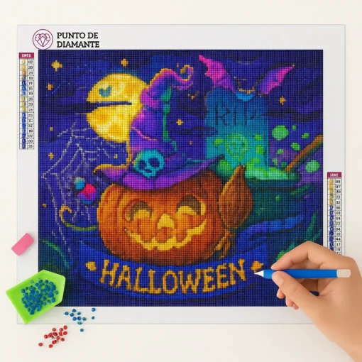 Cuadro Calabaza con Sombrero Diamond Painting - Imagen 2