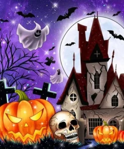 Cuadro Casa Embrujada Terror Diamond Painting