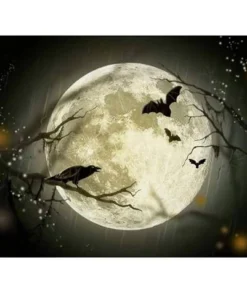 Cuadro Diamond Painting Luna Llena Halloween