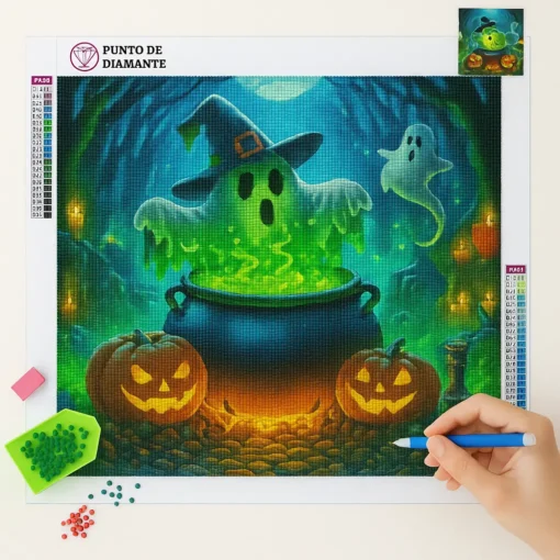 Cuadro Fantasma Caldero Punto de Diamante 5D - Imagen 2