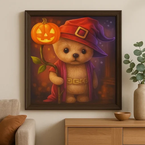 Cuadro Oso de Halloween Pintura de Diamantes - Imagen 3